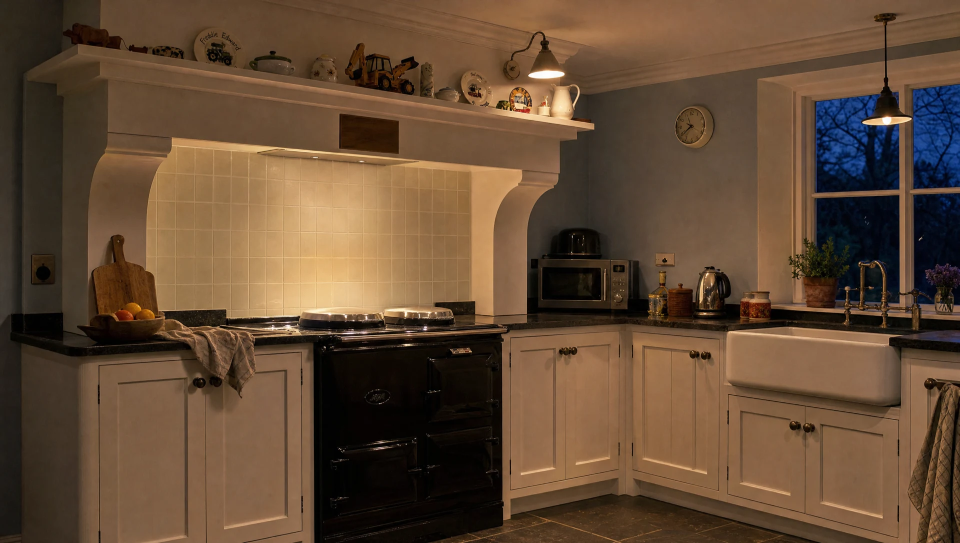 A hand-painted in-frame kitchen in a Suffolk house