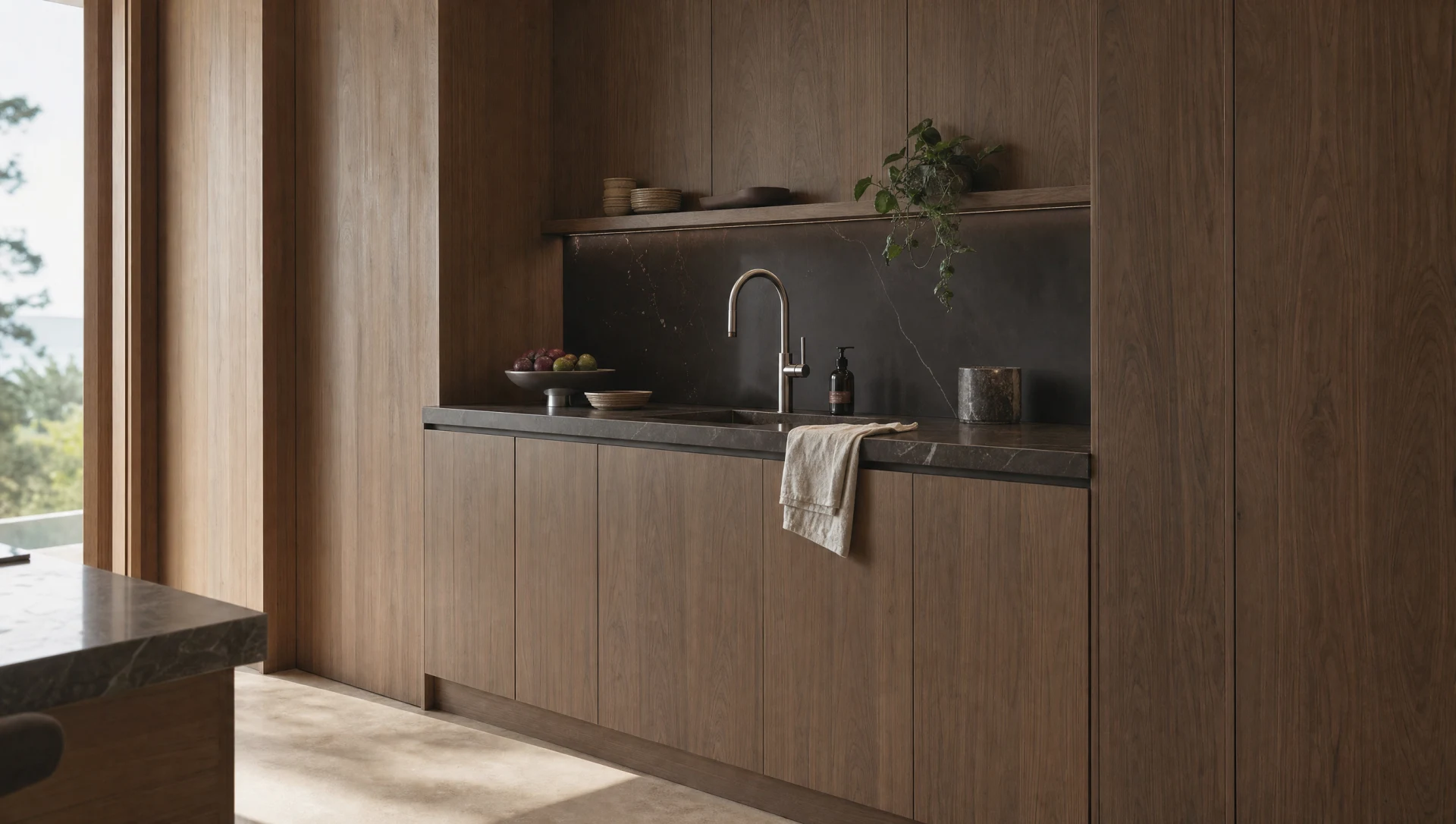 A sprayed handleless utility run