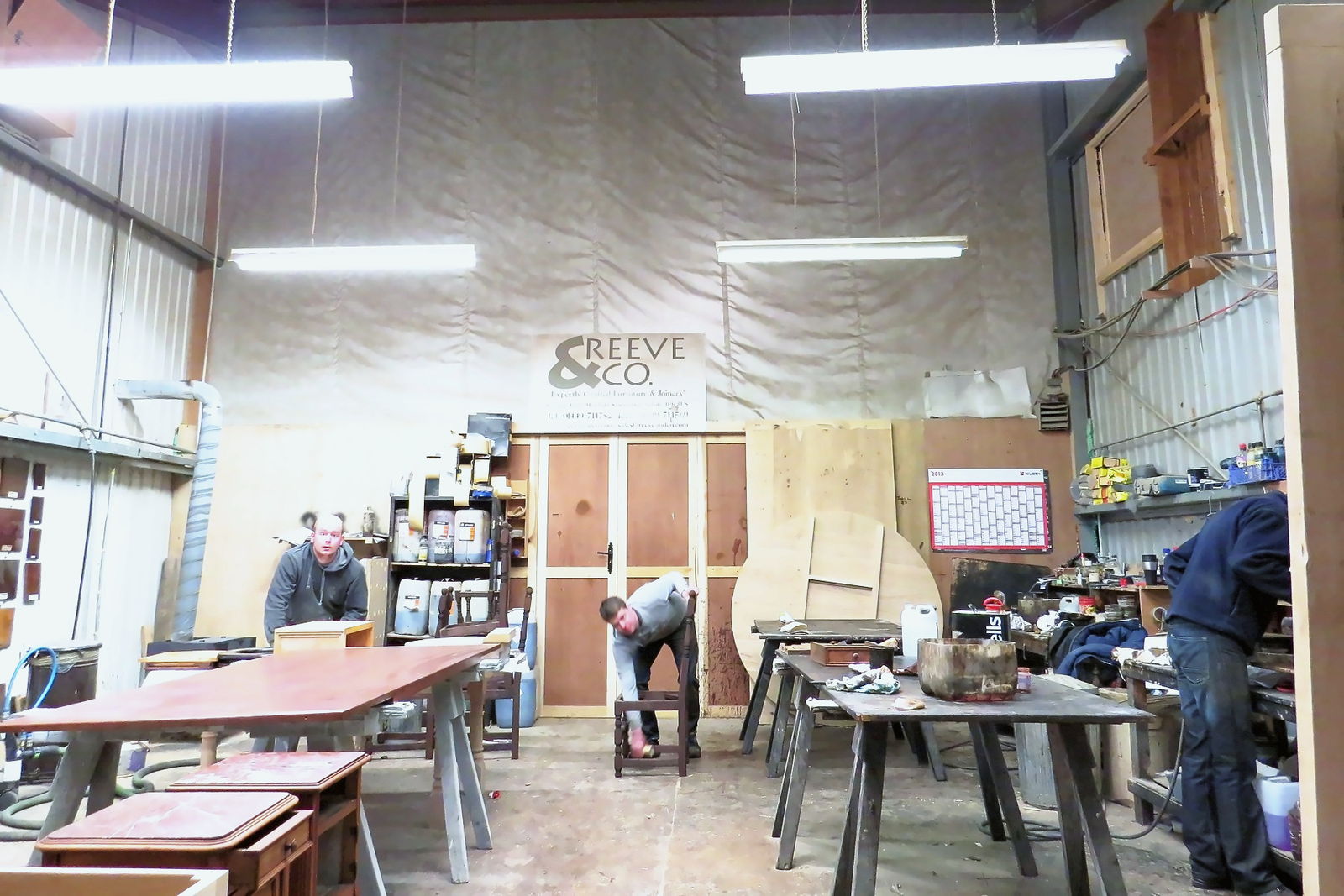 Kitchen joinery under construction at the Mickfield bench