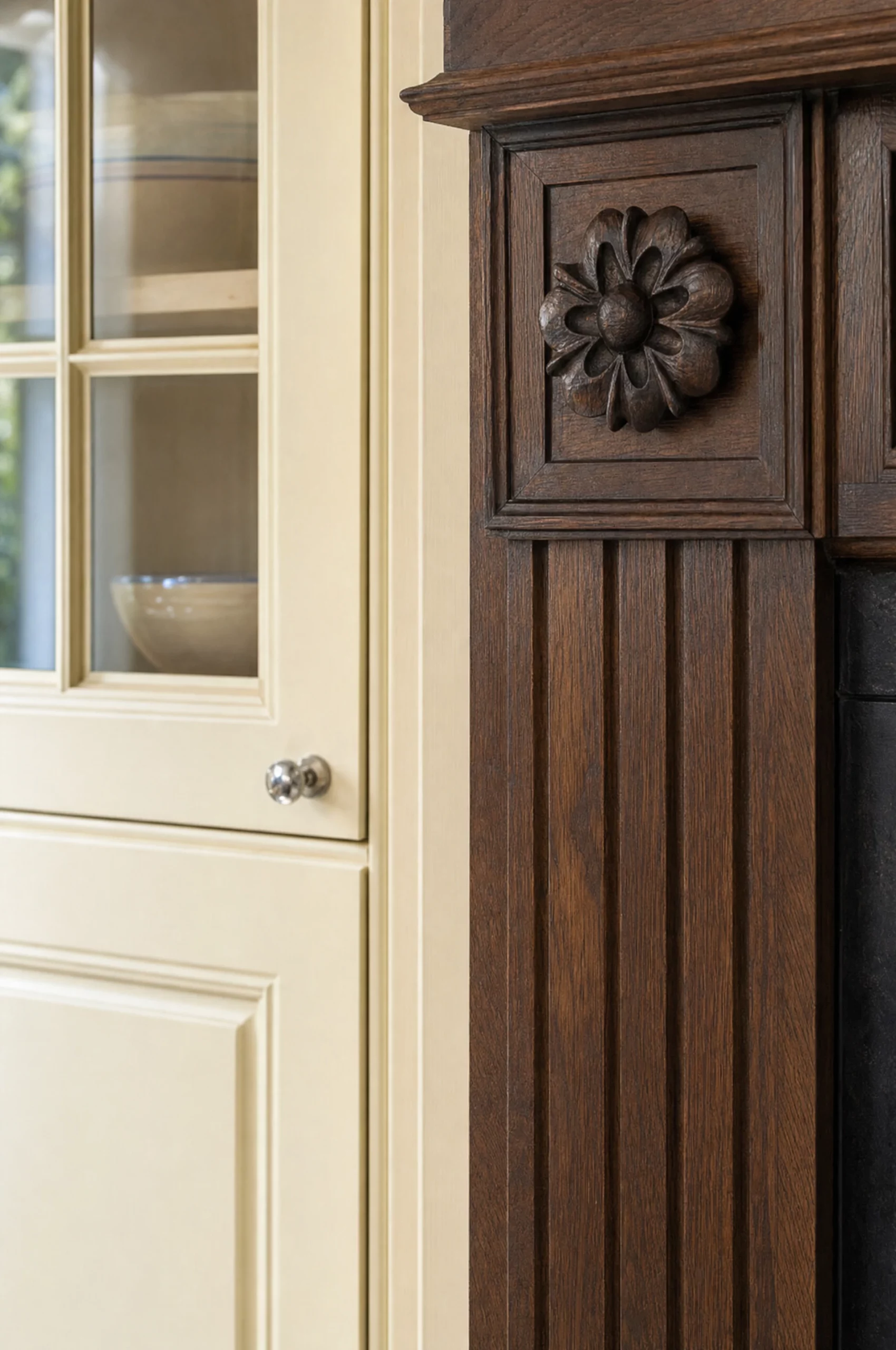 Detail of a molded in-frame door, run on our own spindle moulder, The Essex range by Square & True
