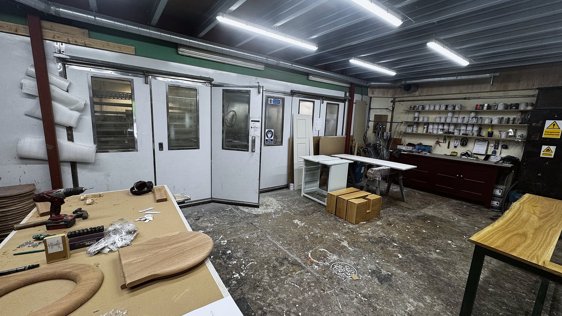The finishing room in the spray department at Mickfield.
